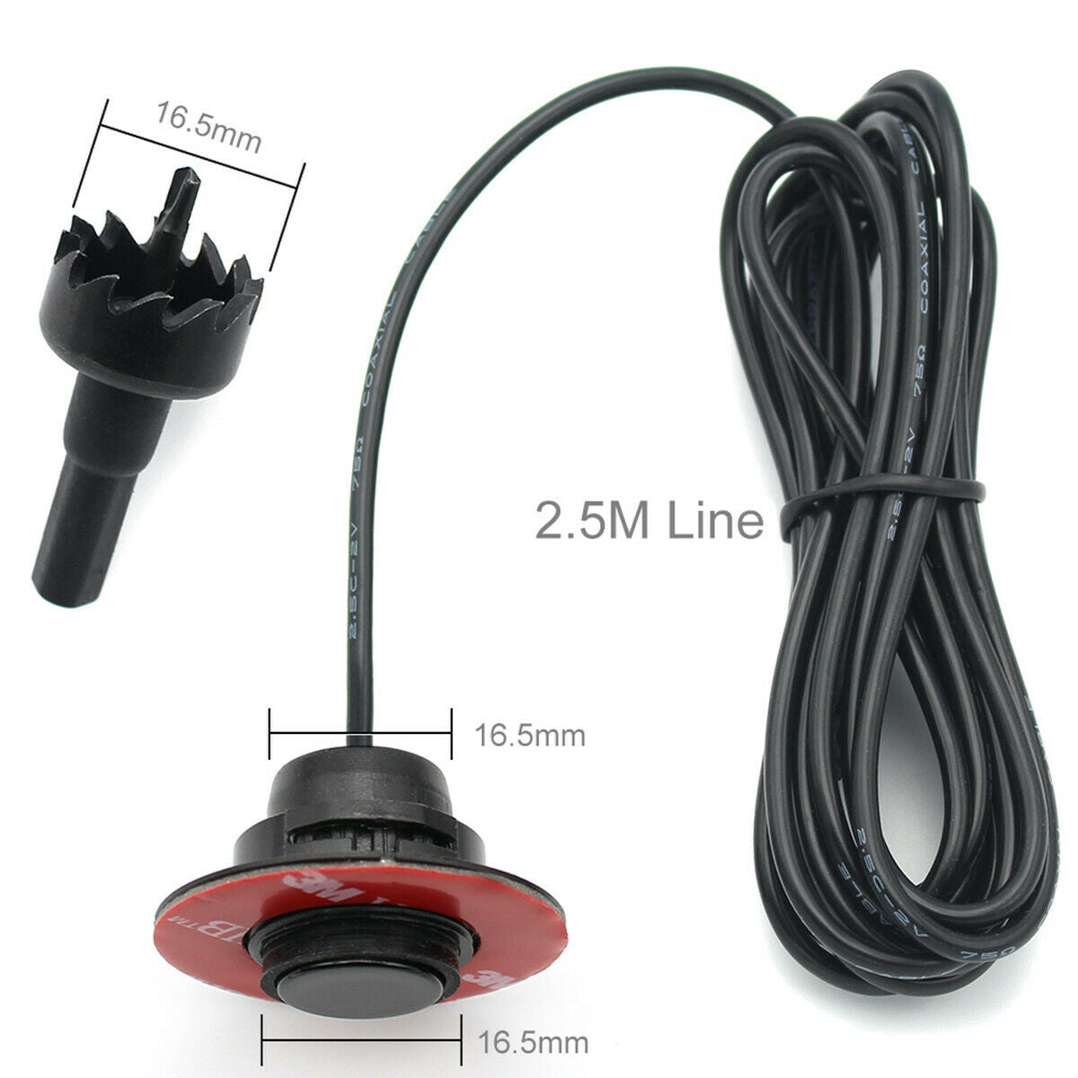 4 Parkeringssensorer Buzzer Car Reverse Backup Bagerste radarsystem Lydalarm Sort - Lifafa Denmark