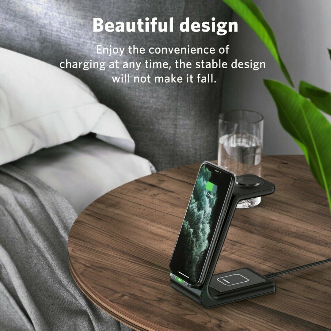 3 In 1 Fast Wireless Charging Charger For Iphone 12 Pro XR 8 SE2 Watch Stand - LifafaDenmark Aps