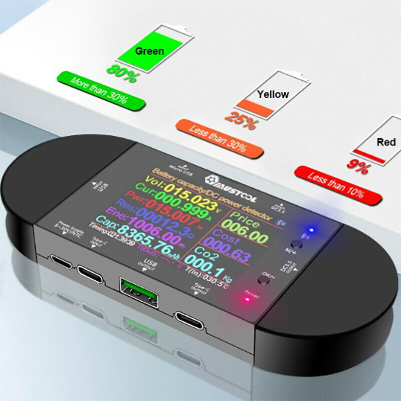 Type-C USB Tester Digital Voltmeter Amperemeter Volt Amp Power Bank Meter Værktøjssæt - LifafaDenmark Aps