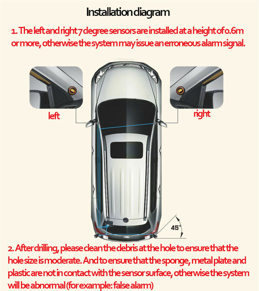 LED Car Blind Spot Monitoring Detection System Ultralydssensor Afstandsassistent - Lifafa Denmark