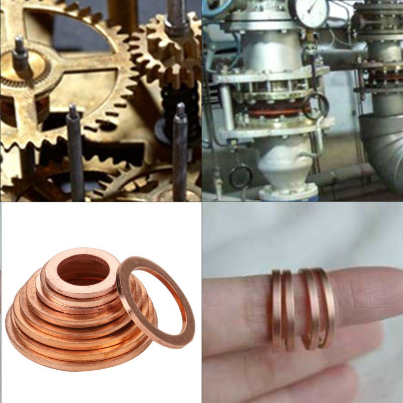 Assorteret massiv kobber bilmotorskiver Knusningstætning fladring pakningssæt - LifafaDenmark Aps