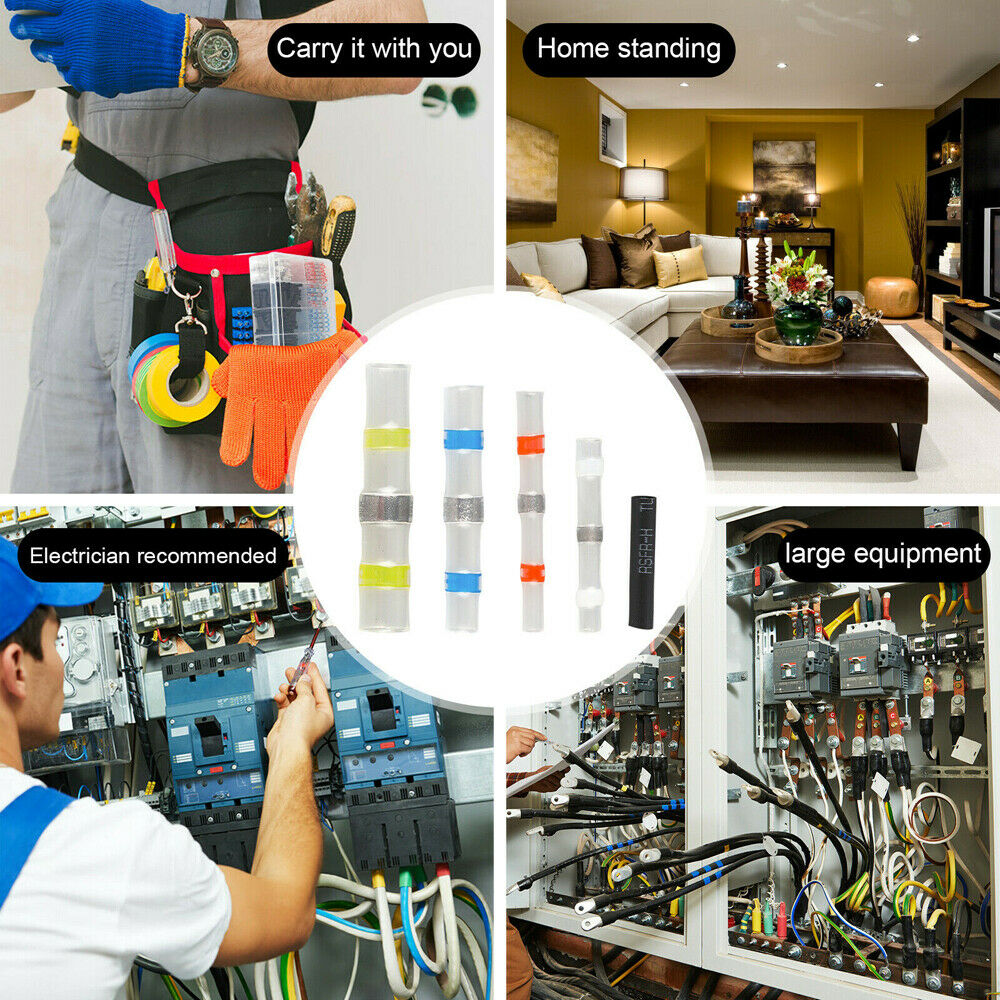 Solder Seal Sleeve Heat Shrink Butt Wire Connectors Waterproof Terminals - LifafaDenmark Aps