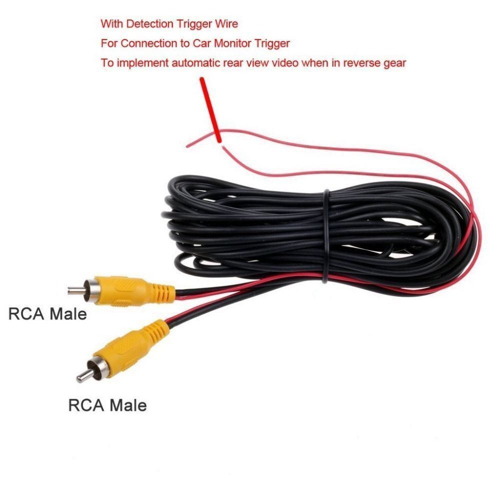 6m kamera kabel RCA med omvendt trigger ledning +12v DC strøm kabel - LifafaDenmark Aps