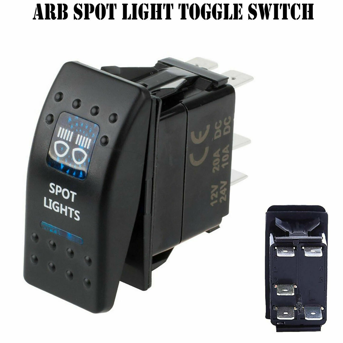 12V 20A Bar ARB Carling Rocker Toggle Switch Blue LED Car Boat - LifafaDenmark Aps