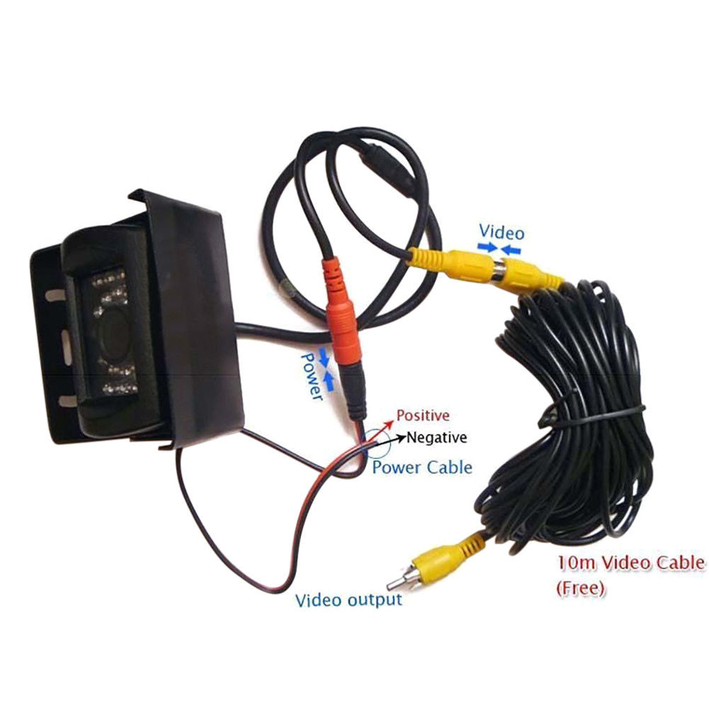 Bagfra bagfra 18 LED IR REVERSERINGSKAMERA Vandtæt nattsyn 12-24V - Lifafa Denmark