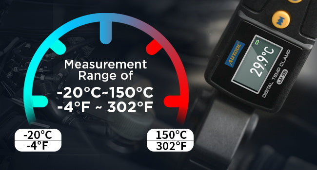 AUTOOL digitalt termometer HVAC, rørklemme termometer til varme- og køle systemer - LifafaDenmark Aps