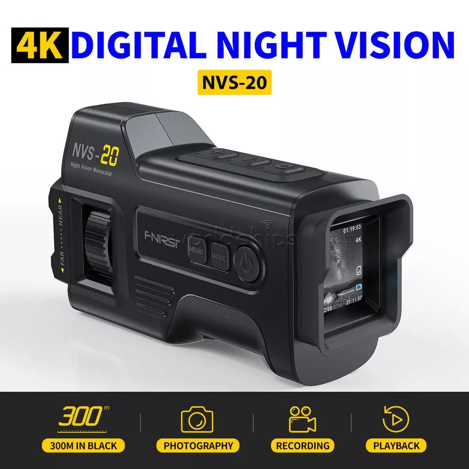 4K HD Monocular Night Vision-enhet Infrarødt 6x digitalteleskop