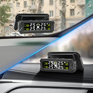 Solar Charger Trådløs Tpms Vinkeljusterbar sikkerheds dæk tryks monitor med 4 sensorer