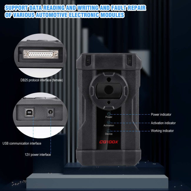 CGDI CG100X Ny Generation Smart Car Programmer til Airbag Nulstilling af Kilometertal og Chip Aflæsning - LifafaDenmark Aps