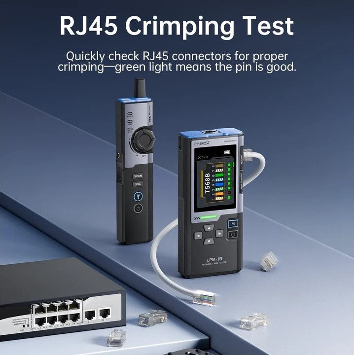 FNIRSI LPM-10A Multifunktions Netværks kabel tester Anti-Interferens Linjefinder POE Test - LifafaDenmark Aps
