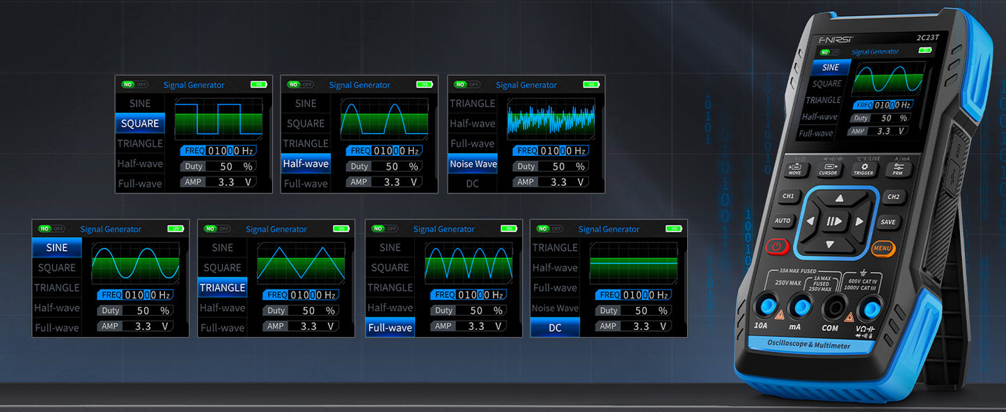 Tvåkanals 3-i-1 digital oscilloskopmultimeter Dual CH-funktionssignalgenerator