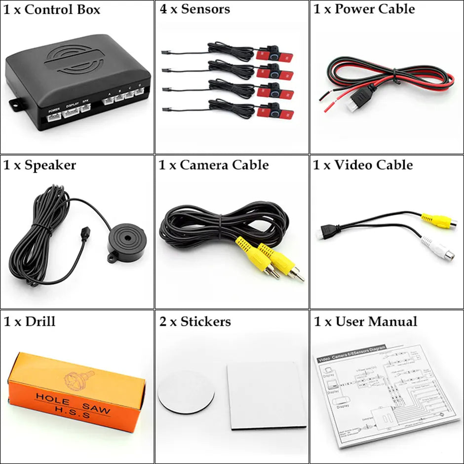 CVBS 16 mm flade sensorer synlige biler med dobbelt kerne-CPU, video parkerings sensor, bak assistance, radar, afstands alarm system - LifafaDenmark Aps