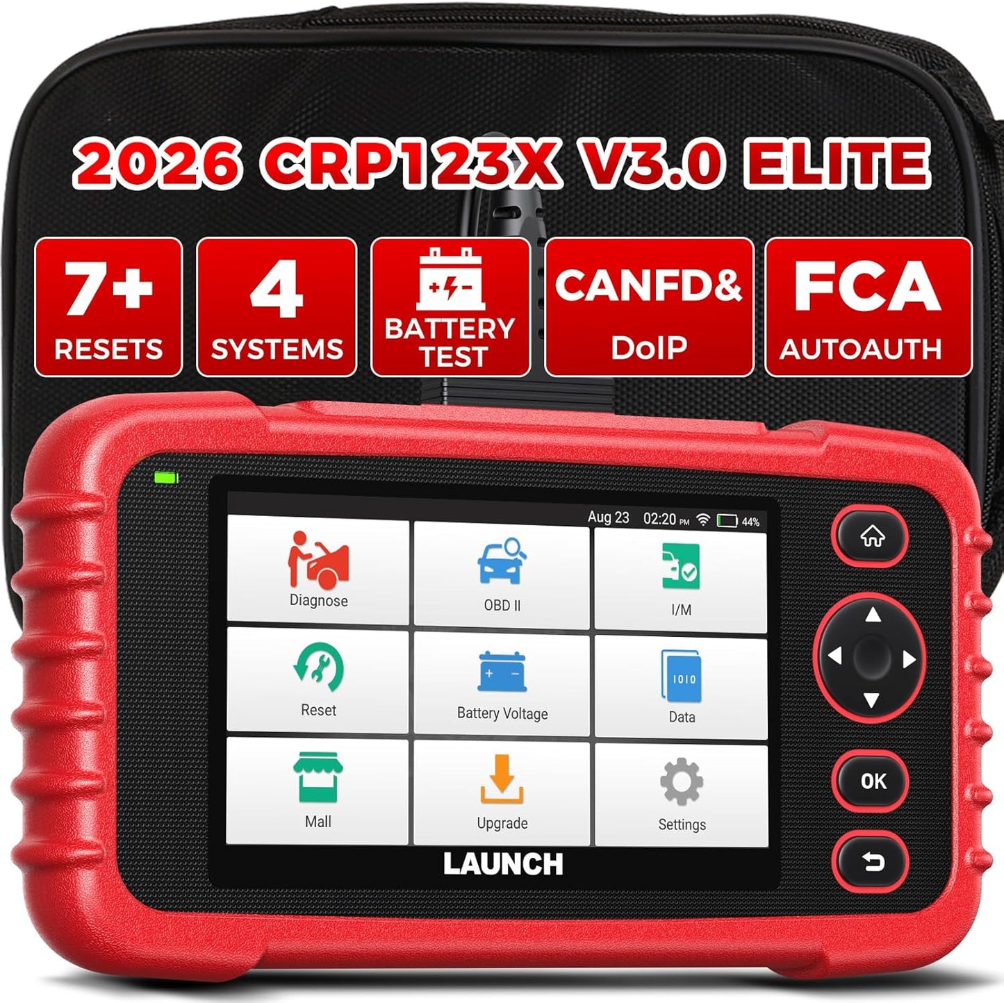 LAUNCH CRP123X V3.0, multi system bil scanner med 7 nulstillings funktioner, FCA SGW - LifafaDenmark Aps