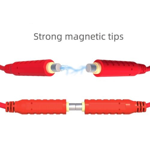 6 STK magnetiske testledninger silikone blød fleksibel jumper testledninger 30VAC 5A 3.3ft