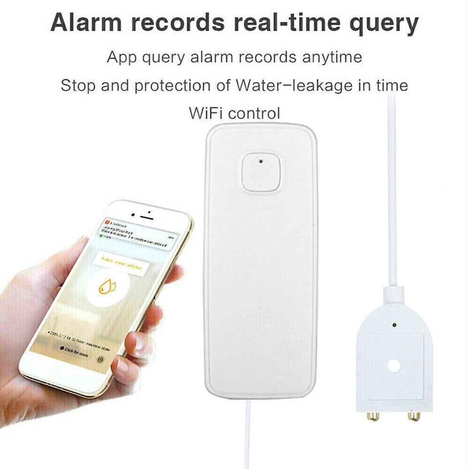 WIFI IP Vand lækage Overløbs advarsels sensor Alarm Oversvømmelses lækage detektor + TUYA APP - LifafaDenmark Aps