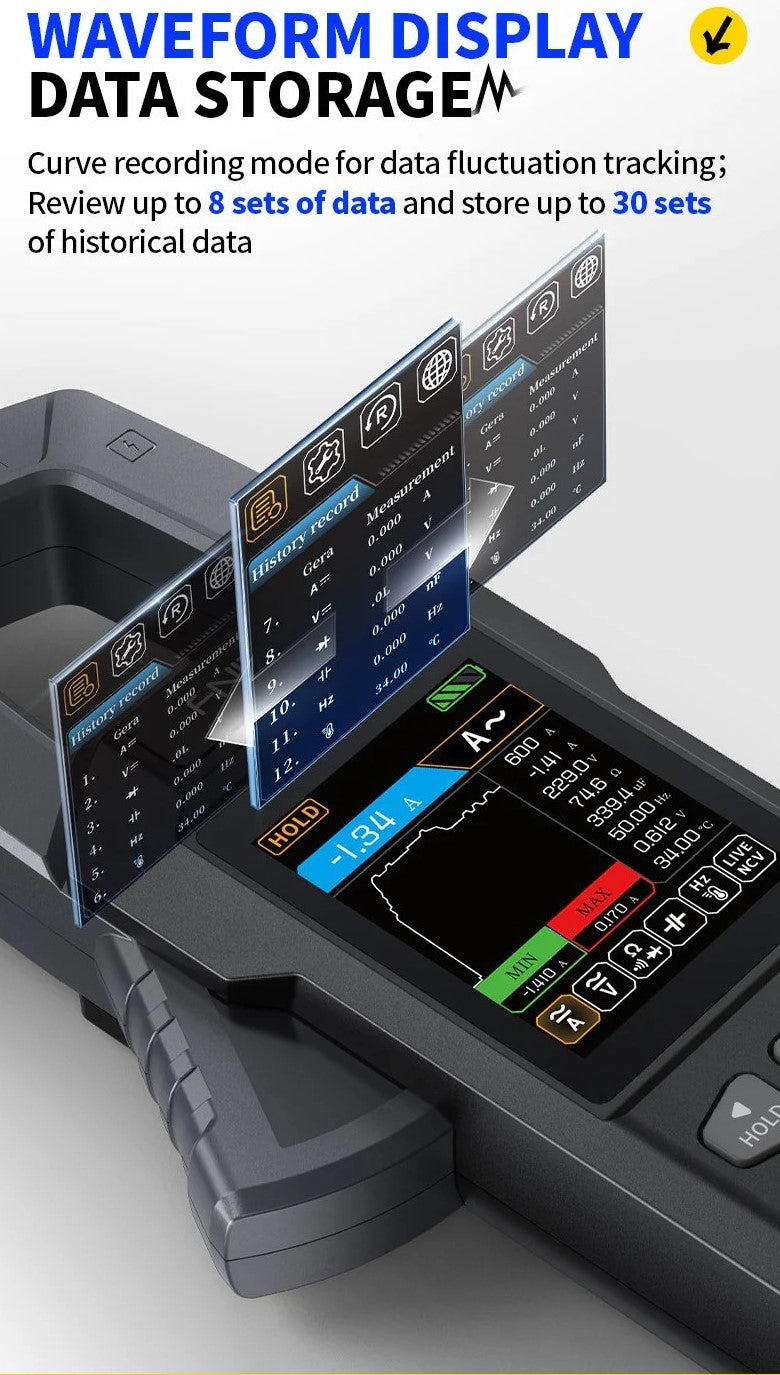 DC AC Current Clamp Meter 10000 Counts Digital Multimeter 600A Amperimetrisk Clamp Tester NCV Elektriker Værktøj