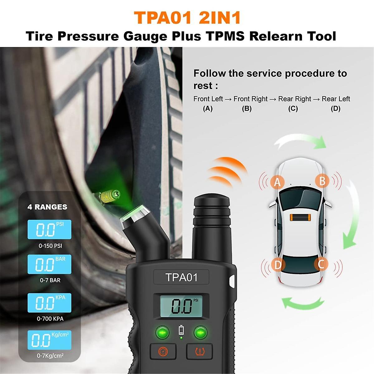 TPMS Relearn Tool Digital dæk tryk måler til dæktryk sensor