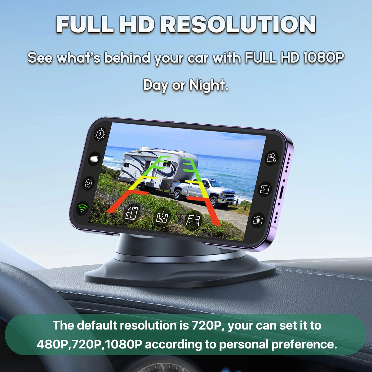 WiFi Trådløst Solar HD 1080P Bakkamera med Indbygget 4800mAh Batteri - LifafaDenmark Aps