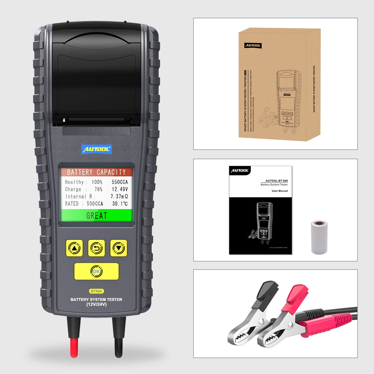 Batteri Tester med printer og temperatur overvågning farveskærm - LifafaDenmark Aps