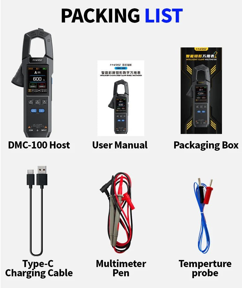 DC AC Current Clamp Meter 10000 Counts Digital Multimeter 600A Amperimetrisk Clamp Tester NCV Elektriker Værktøj