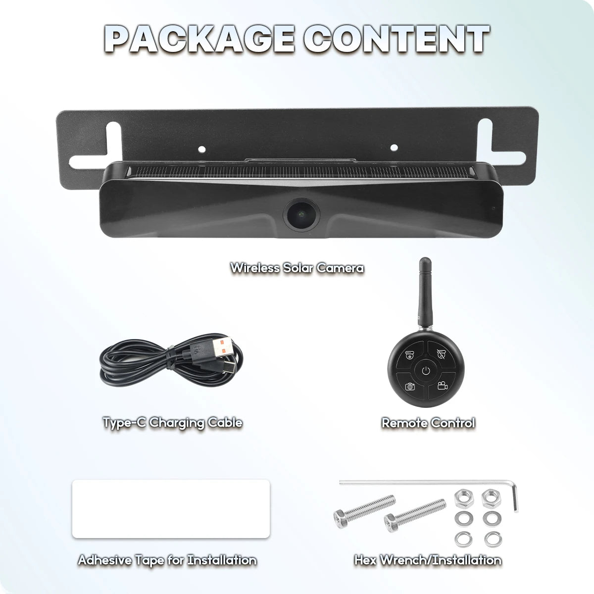 WiFi Trådløst Solar HD 1080P Bakkamera med Indbygget 4800mAh Batteri - LifafaDenmark Aps
