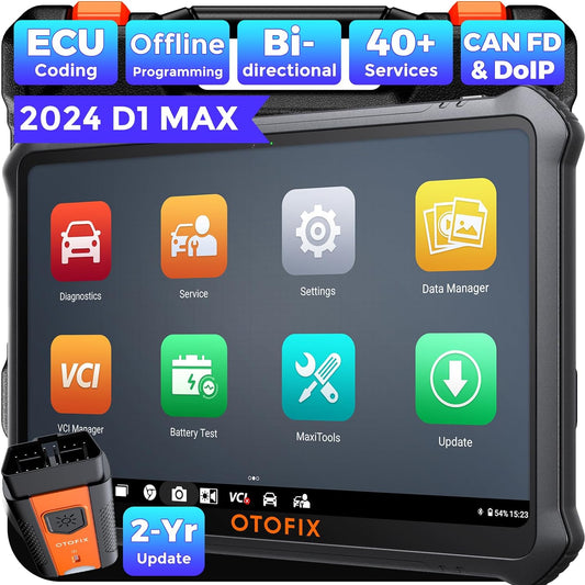 OTOFIX D1 Max Car Scan Tool Bi-Directional, ECU-kodning, 40+ tjenester, komplet system diagnostik, DoIP & CAN FD