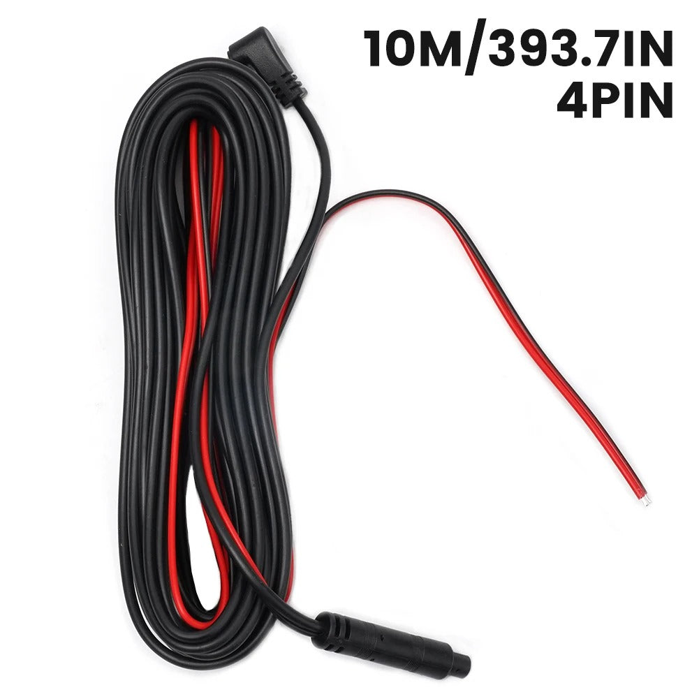 Forlænger kabel til bil dashcam DC 12V 4 benet 10m forlænger kabel AV-kabel til bakkamera