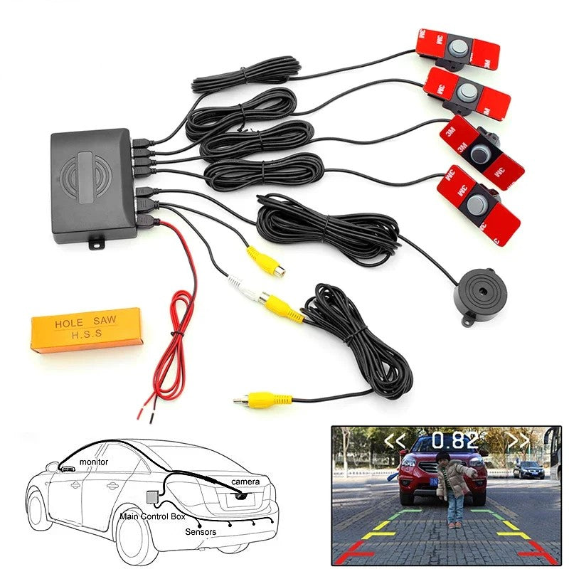 CVBS 16 mm flade sensorer synlige biler med dobbelt kerne-CPU, video parkerings sensor, bak assistance, radar, afstands alarm system - LifafaDenmark Aps