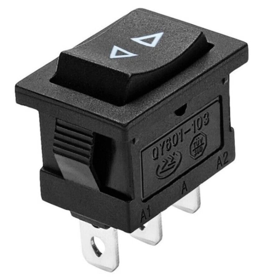 Momentan ON OFF ON Vippe kontakt 3 positioner 3 ben 240vAC 6A Net 12v bil båd - LifafaDenmark Aps