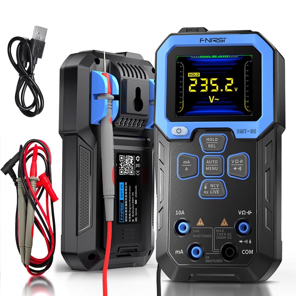 Digital multimeter 10000 Counts Intelligent Voltage Meter Detector med 2,4 tums TFT för AC-DC Spänningsström NCV