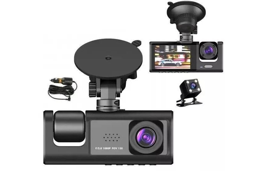 Dash Cam Bil Dual Lens HD 1080P Forre Bag Indvendig Video Recorder Kamera - LifafaDenmark Aps