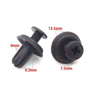 20X 6MM SCRIVET skrue klemmer passer til dør boot trim panels til kofanger - LifafaDenmark Aps