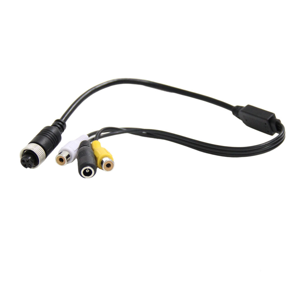 Hona Aviation 4-stift till hona RCA +DC adapterkabel för bil reverse kit