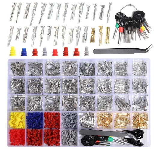 Terminal stik sæt til biler Elektriske stikben Uisoleret stik Han Hun Krympe - LifafaDenmark Aps