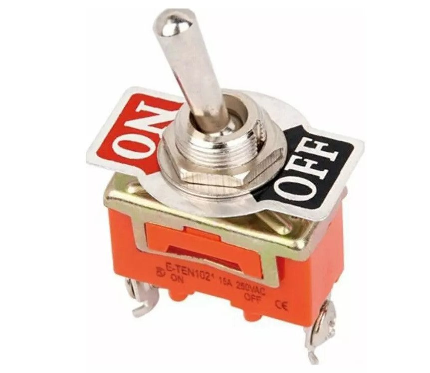 Kraftig tænd - sluk vippekontakt 2 positioner SPST 15A 250Vac til bil, instrumentbræt, båd 12V - LifafaDenmark Aps