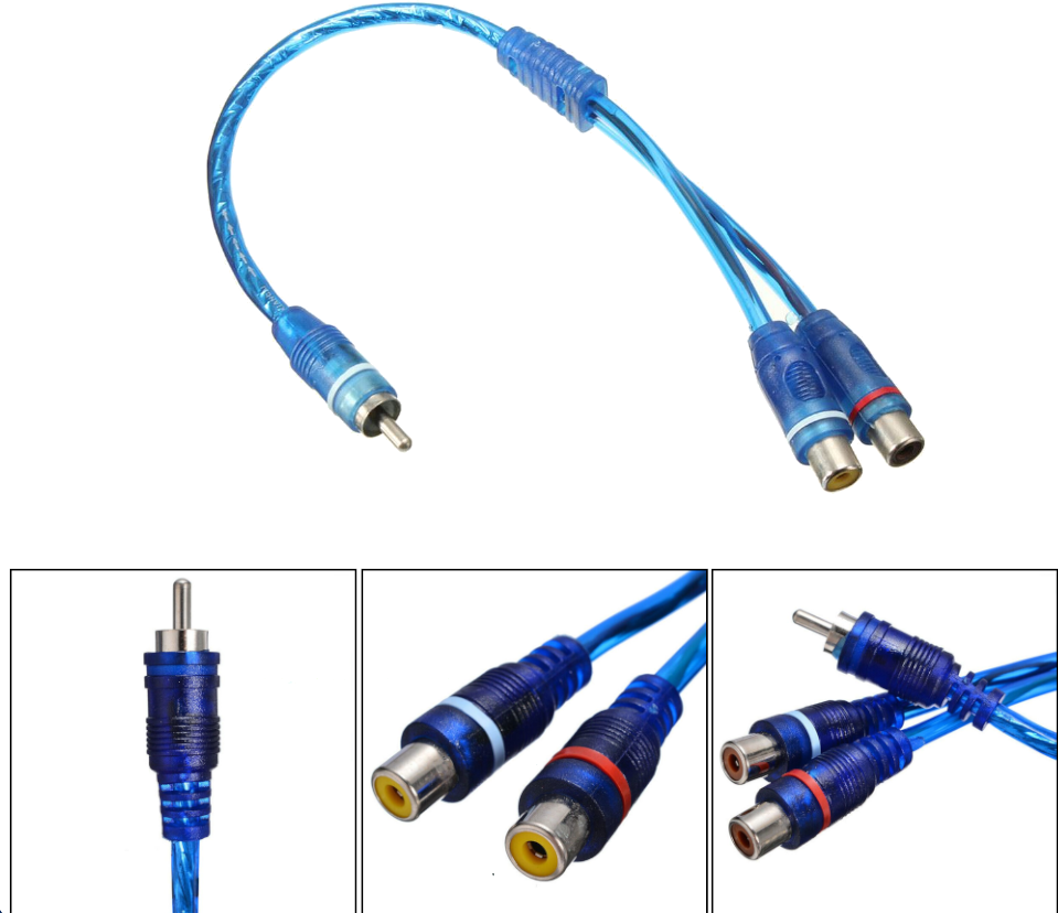 30 cm RCA Phono Y-splitter 1 han til 2 hun stik iltfri adapter kabel