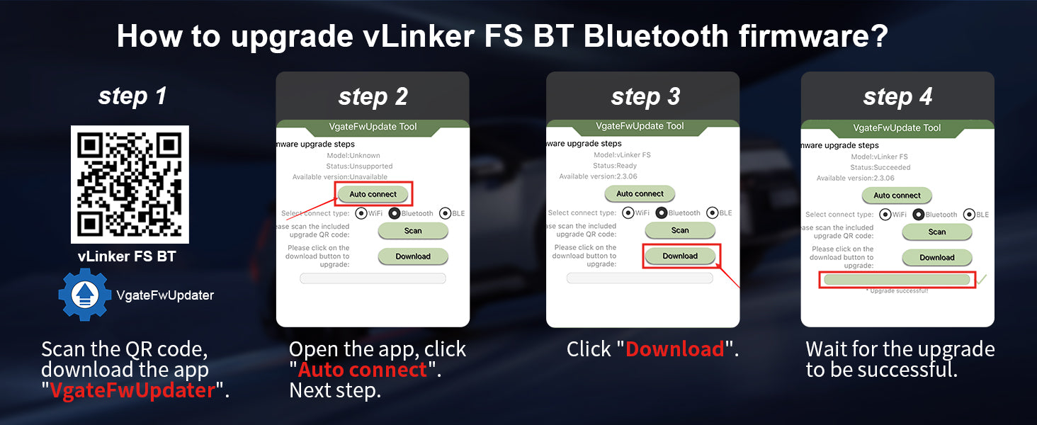 Vgate vLinker FS Bluetooth OBD2 diagnostisk scannings værktøj til Forscan, Scan My Tesla appen osv. - LifafaDenmark Aps