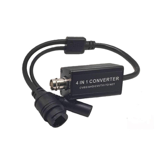 4-i-1 konvertera dapter til CCTV kameraer. Konvertering af analog video til netværk med BNC RJ45 H.265 RTSP 1080P - LifafaDenmark Aps