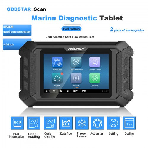 OBDSTAR iScan HONDA Marine Diagnostic Tablet Kodelæse Sletning af dataflow-handlings test 2 års gratis opgraderinger