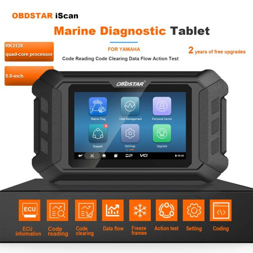 OBDSTAR iScan Yamaha Marine Diagnostic Tablet Kode læsnings kode Rydning af dataflow-handlingstest