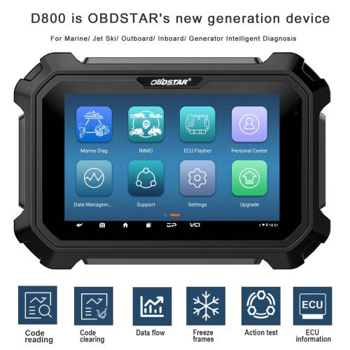 OBDSTAR D800 A + B + C + D Fuld konfiguration Intelligent diagnose til marine (jetski Outboard Inboard Generator)