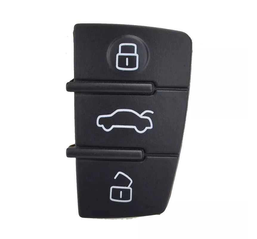 Til Audi nøglefob med 3 knapper, gummipude, udskiftning til A1 A3 A4 A6 S3 S4 TT Q3 - LifafaDenmark Aps
