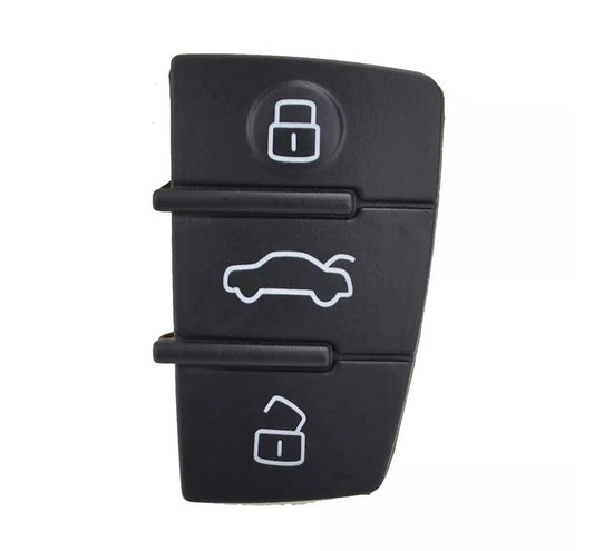 Til Audi nøglefob med 3 knapper, gummipude, udskiftning til A1 A3 A4 A6 S3 S4 TT Q3 - LifafaDenmark Aps