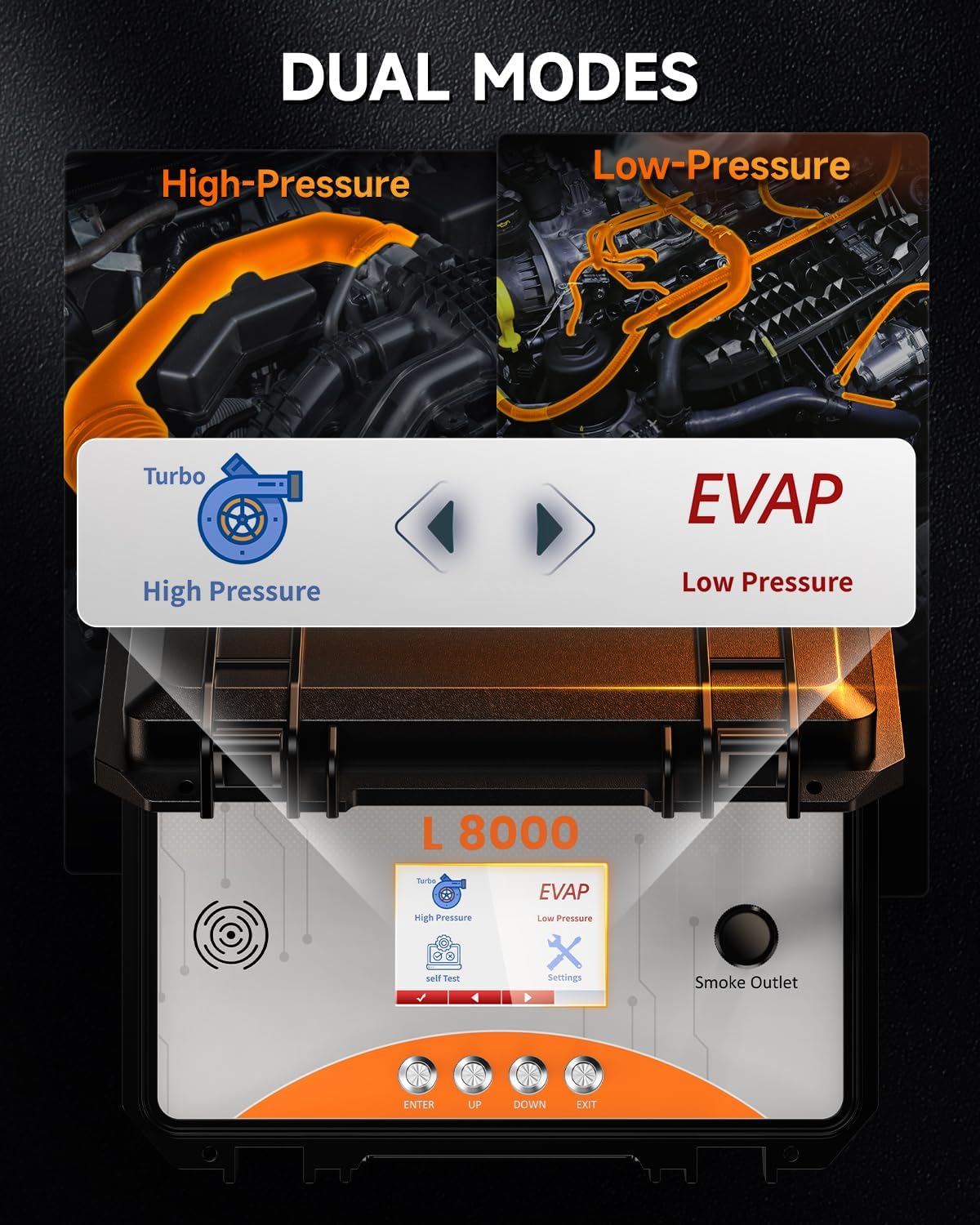 ANCEL L8000 Bilrøg maskine Dual Mode Diagnostisk Lækage tester til Fordampnings- og Turbosystemer