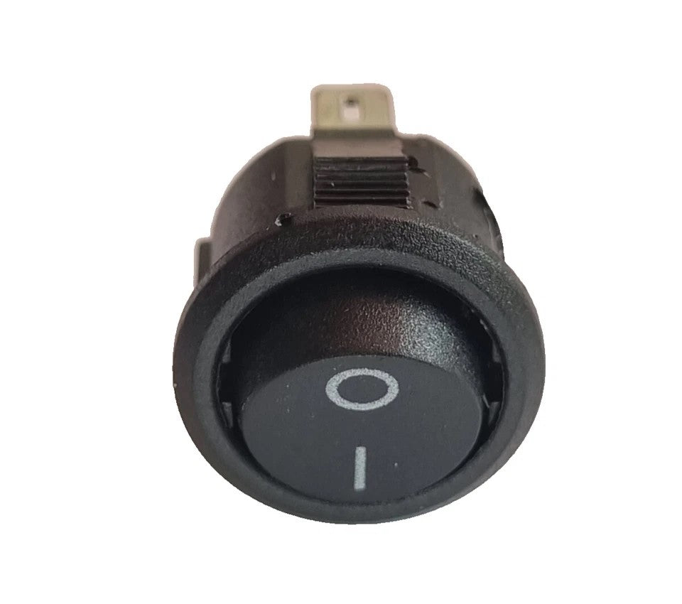 On/Off vippe kontakter SPST 2-benet 16mm rund sort 250VAC 3A bil båd 12V - LifafaDenmark Aps