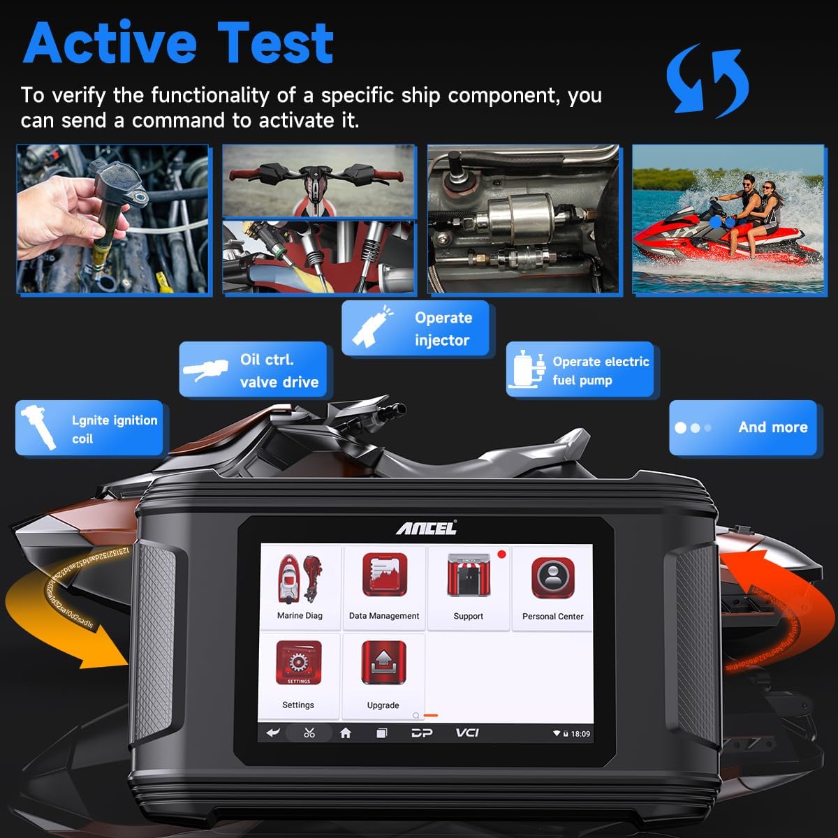 ANCEL MR500 Marine Diagnostic Tool til Yamaha (2003–2022)