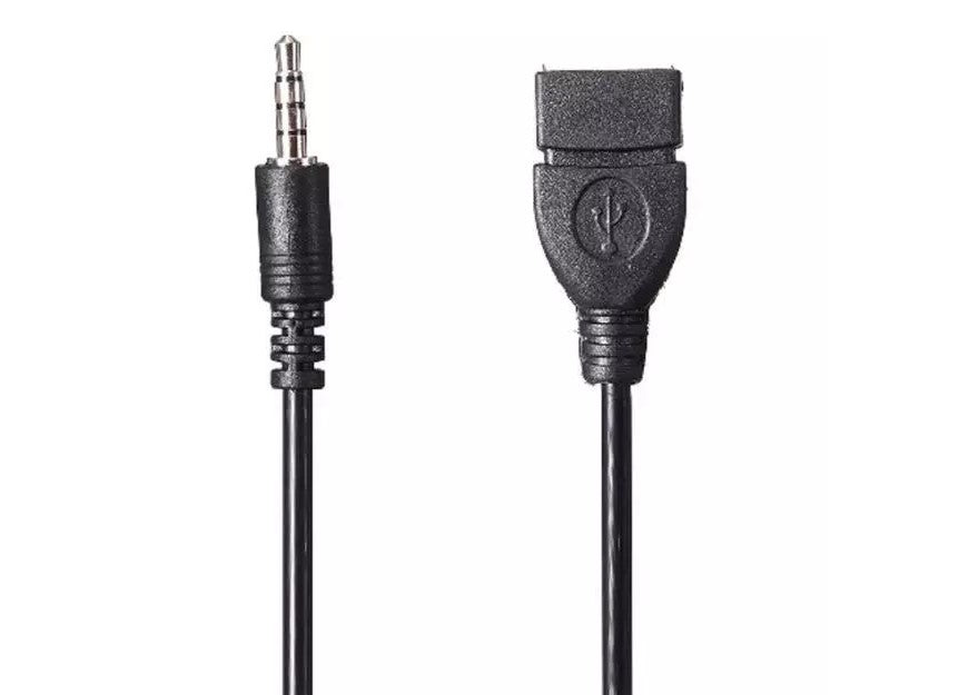 3,5 mm han lyd AUX stik til USB 2.0 type A hun OTG konverter adapter kabel - LifafaDenmark Aps