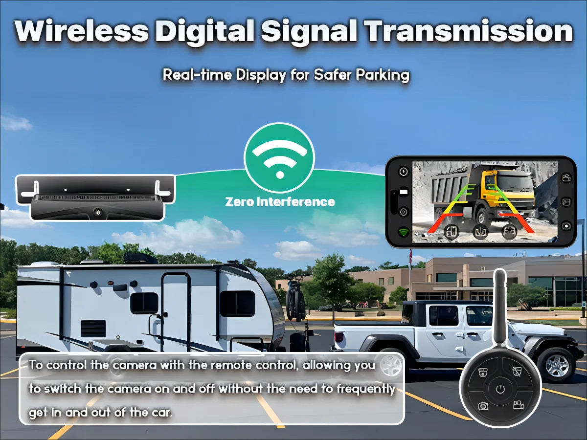 WiFi Trådløst Solar HD 1080P Bakkamera med Indbygget 4800mAh Batteri - LifafaDenmark Aps