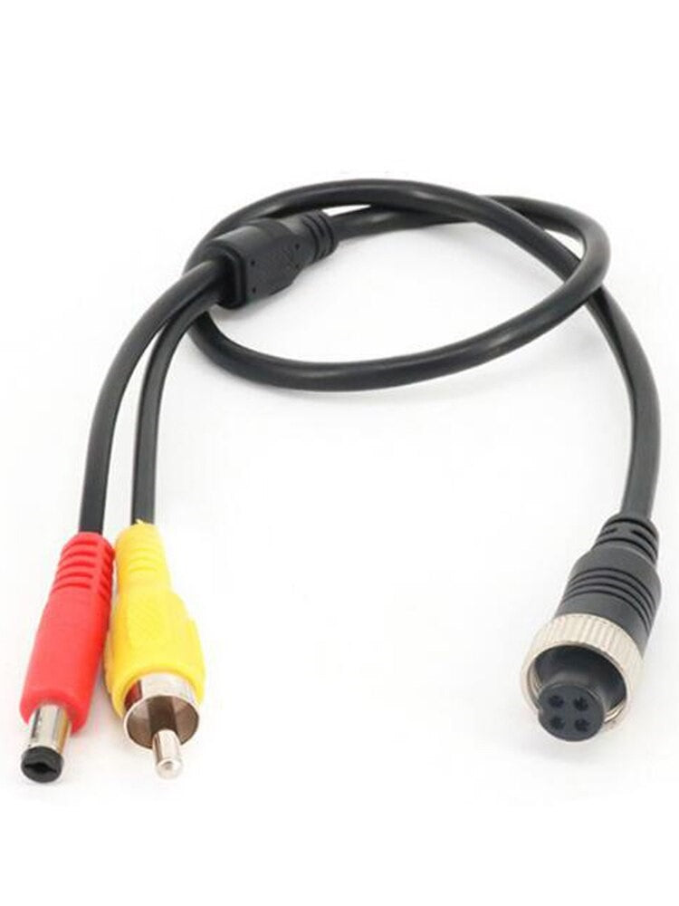 Kamera adapter M12 4-pin hun til RCA AV DC stik Universal - LifafaDenmark Aps