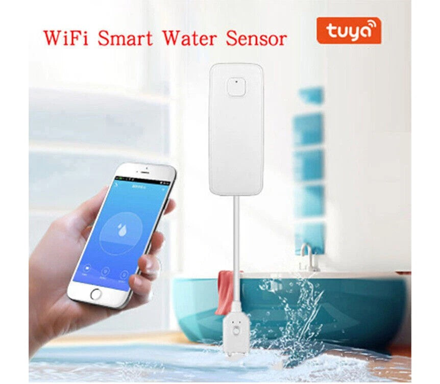 WIFI IP Vand lækage Overløbs advarsels sensor Alarm Oversvømmelses lækage detektor + TUYA APP - LifafaDenmark Aps